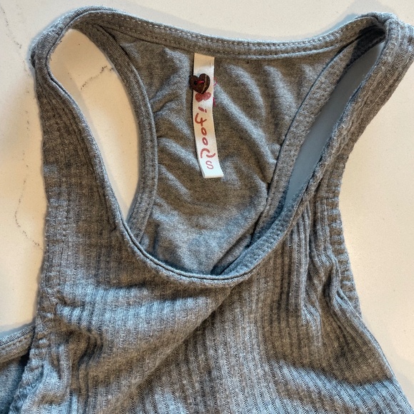 Poof! Y2K Grey Ribbed Knit Maxi Dress with Tank Top & Side Slit – Size S - Picture 10 of 12